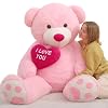 BENINY Large Teddy Bear Stuffed Animal 5Ft, Big Teddy Bear with Heart, Giant Brown Stuffed Bear Plush Toys for Kids, I Love You Bear Gift for Girlfriend Wedding