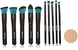 Style Master Makeup Brush Set Cosmetics Foundation Blending Blush Eyeliner Face Powder Brush Kabuki Blue Hair (10pcs Black)