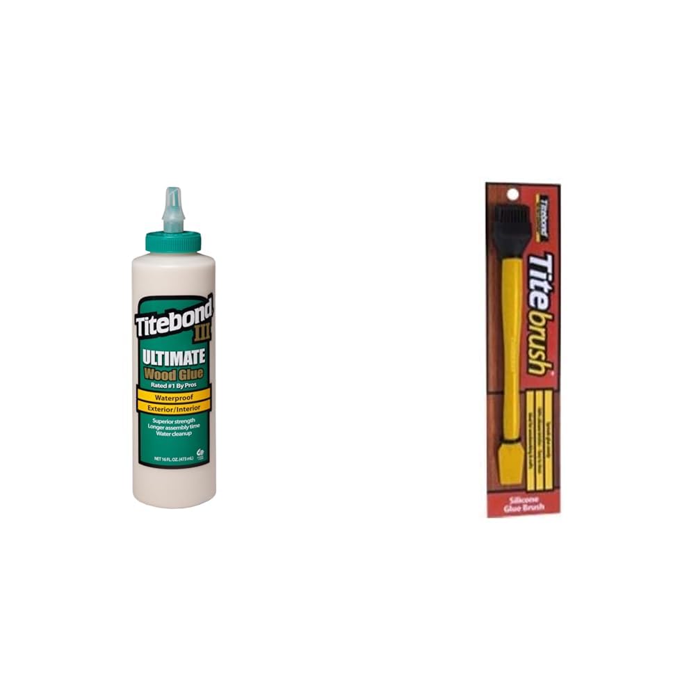 Titebond III Ultimate Wood Glue, 16-Ounces #1414 & 16330 TiteBrush Applicator
