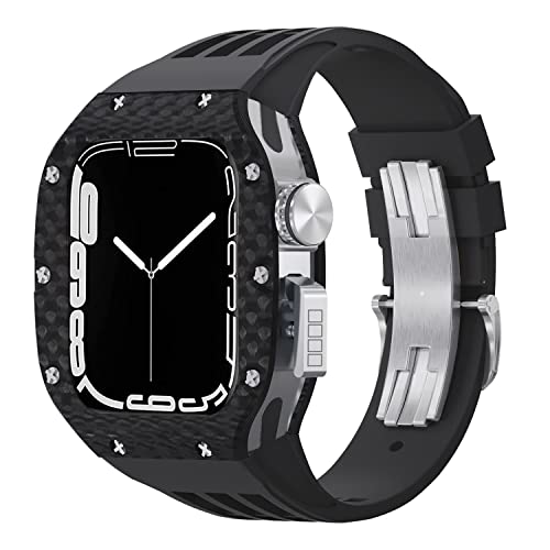 Bracelet Apple Watch carbone SCHIK 44-45mm look agate luxe