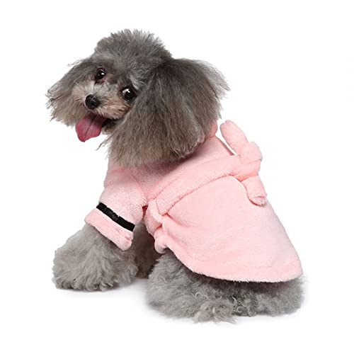 Adjustable Soft Dog Bathrobe – Quick-Dry Pet Towel for Cat and Small to Medium Dogs, Pink
