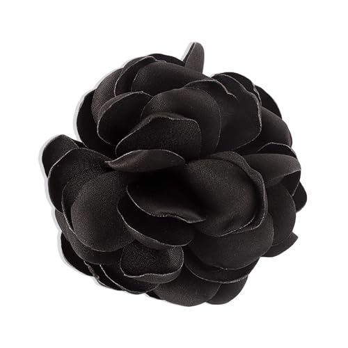 Image of Handmade Satin Fabric Rose Flower Extra Large Big Brooches Lapel Pins for Women Elegant Vintage Big Camellia Flower Brooch Pin for Women Girls Wedding Part Dance Dress Suit Clothes Accessories Jewelry Gifts