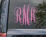 Minglewood Trading | Grey | Monogram Vinyl Sticker | Custom Family Initials Name | Personalized Die Cut Decal | 11.5w x 10h inches Traditional