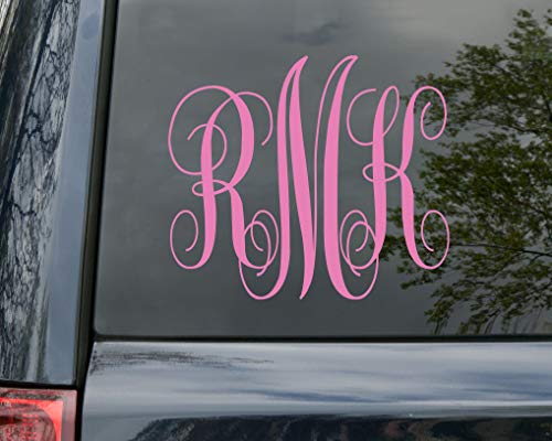 Minglewood Trading - White - Monogram Vinyl Sticker 11.5" X 10" - Custom Family Initials Name - Personalized Die Cut Decal - Traditional #TOP1