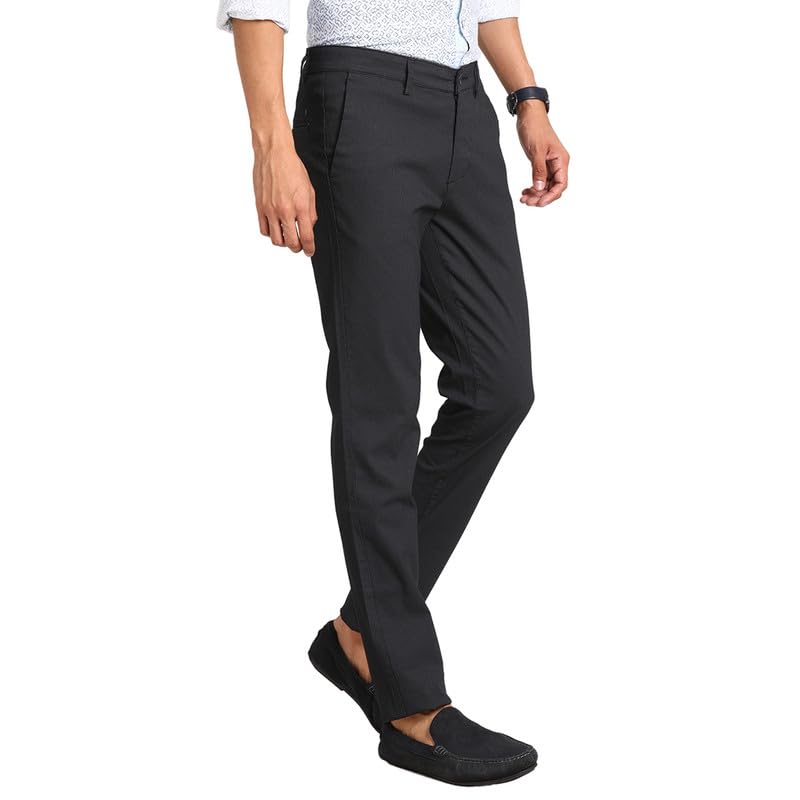 Pantalon décontracté pour homme coton stretch ajusté devant plat Turtle anthracite - 3