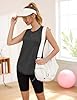 Gyabnw Yoga Tank Tops for Women UK Gym Wear Summer Sleeveless Shirts Workout Running Vest Top Black-Grey #2