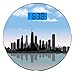 Produktbild Digitale Präzisionswaage für das Körpergewicht Runde Skyline von Chicago Ultra dünne ausgeglichenes Glas-Badezimmerwaage-genaue Gewichts-Maße,Tageszeit Illinois Missisippi River Wolken Küstenstadt Urb