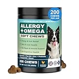 Dog Allergy Chews Omega 3 is Human Multivitamin Itch Relief Medicine for Dogs Itching Skin Relief and Aller Immune Pet Allergy Dog Anti Itch Chews Coat Licking Supplements Pills Meds Medicine for Dogs