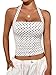 COCCKO Womens Polka Dot Tank Top Halter Sleeveless Summer Push Up Corset Crop Y2K Tops