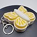Butterfly Keychain Fidget Clicker Bag Charm Key Ring Autism ADHD (White/Yellow)