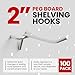 Online Best Service 100 Pack PEG Board Pegboard Shelving Hooks 2