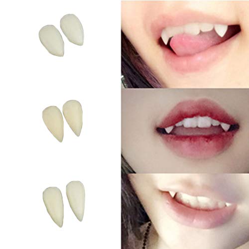 MAGICLULU Costume Fangs Vampire Teeth Halloween Party Cosplay Dentures Decoration 3 Sizes Fake Teeth