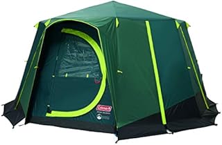 Coleman Tent Octagon, 6 Man Festival Dome Tent, 6 Person Family Camping Tent with 360° Panoramic View, Stable Steel Pole Construction, Sewn-in Groundsheet, 100 Percent Waterproof