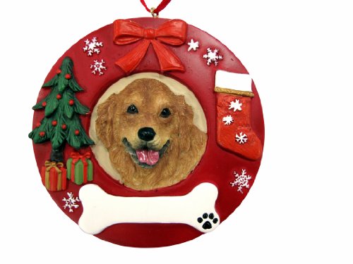 E&S Pets Golden Retriever Personalized Christmas Ornament