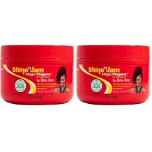 AmPro Shine-n-Jam Magic Fingers Gel for Braids - Provides Firm Hold with Non-Greasy Shine - Strengthens Hair with Silk Proteins - Works on Any Hair Texture to Create Multiple Styles - 8 oz,Pack of 2