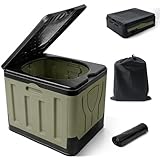 Toilette Portable de Camping Pliable Carrée avec Couvercle, Toilette...