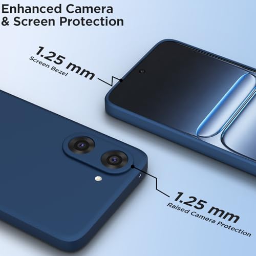 Image of Outlouders Back Cover for OnePlus Nord CE 5 5G | Camera Protection | Durable Soft Matte Silicone Bumper Case (Blue)