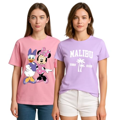Image of My Swag Womens Half Sleeve Printed T-Shirts, Summer Wear, Typography Tshirts for Womens&Girls(Cotton, Pack of 2)