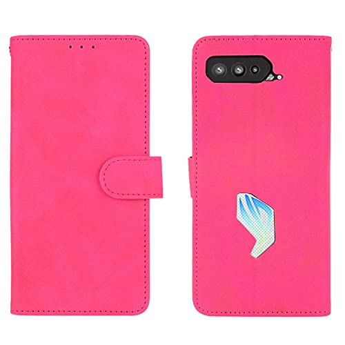 Jierich Coque pour ASUS ROG Phone 5 Portefeuille,Flip Case,Emplacements Cartes,Fonction Support,Fermeture magnétique,Housse Etui pour ASUS ROG Phone 5-Rouge Cover