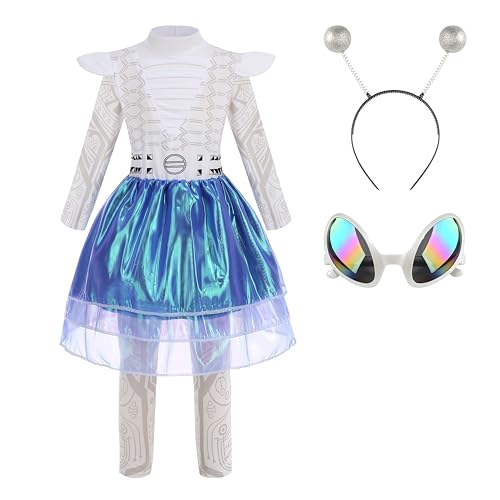 Disfraz Infantil Alienígena para Niñas Conjunto 4 Piezas miniatura 1