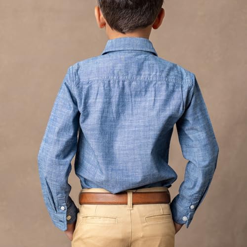 Hope & Henry Boys' Long Sleeve Stretch Poplin Button Down Shirt4