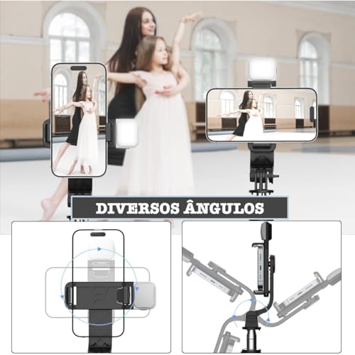 Bastão Pau Selfie Tripé Controle Bluetooth C/Luz Led 70cm