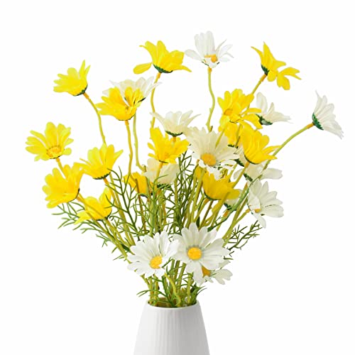HUIANER 6 Bundles 21â€Artificial Daisy Flowers Faux Sil