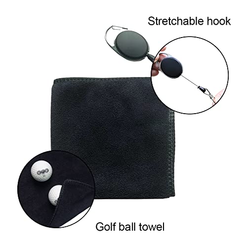 Dhinkyoung 2 Pcs Golf Towels Quick Drying Golf Cleaning Towels With Hook Absorbent Cleaning Towels For Golf Bags Fitness Sport Outdoor Yoga #TOP3