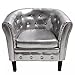 Produktbild vidaXL Chesterfield Sessel Silber Loungesessel Polstersessel Clubsessel Büro