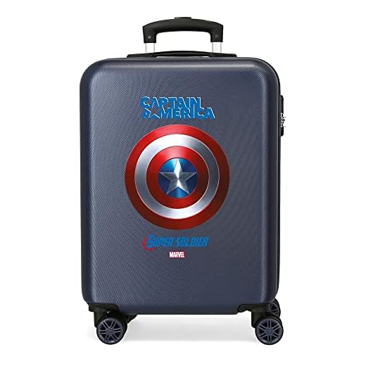 Marvel Los Vengadores Sky Avengers Maleta de cabina Azul 37x55x20 cms Rígida ABS Cierre combinación 34L 2,6Kgs 4 Ruedas Dobles Equipaje de Mano