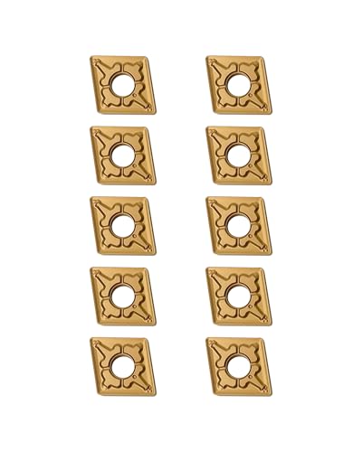 Zorqon Carbide Turning Inserts CNMG431 CNMG120404-TM, CVD Coated Turning Inserts for Steel Cutting, Negative Chip-Breaker CNC Inserts for Lathe Turning Tool Holder, 10Pcs