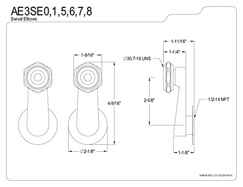 Coudes pivotants Kingston AE3SE8 pour aligner un robinet baignoire AE3SE1 - 3