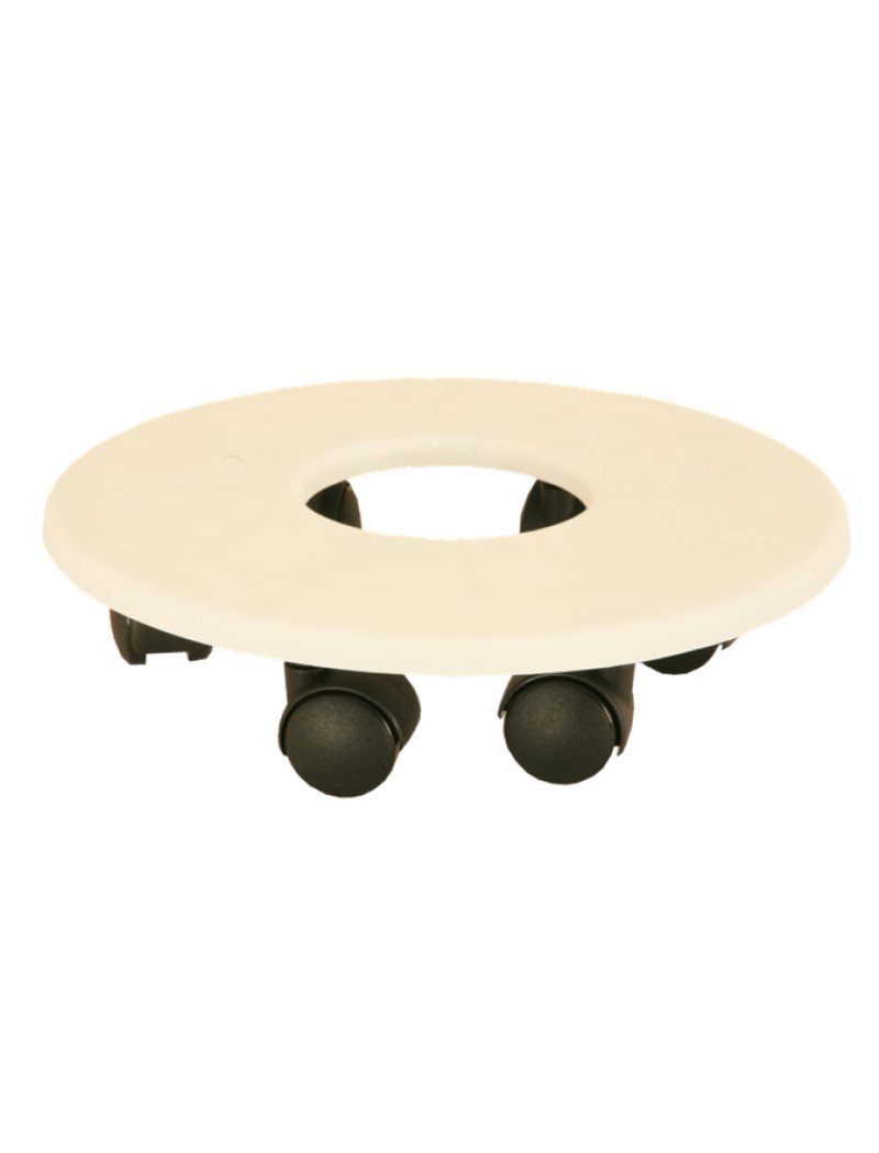 Support 6 roulettes 33cm Riviera blanc pour pot de fleur