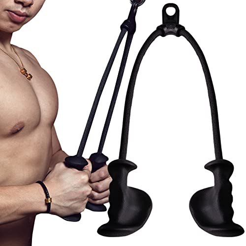 M Manueklear Ergonomic Triceps Rope Pull Down Attachment, Tricep Rope Cable Attachment Non Slip Fitness Cable Machine With Natural Rubber Grip Gym Accessories For Men Women- 36" Rope Length #TOP16