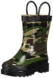 Western Chief Boys Waterproof Printed Rain Boot with Easy Pull On Handles, Camo, 3 M US Little Kid