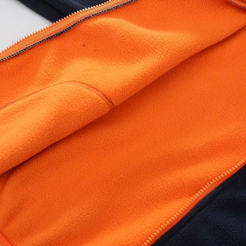 Windproof Brushed Fleece Hooded Jacket for Kids Girls Zipper Lightweight Solid Color Coat Toddler Boys Soft Warm Clothes3