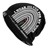 I Wear Silver for My Wife Parkinson's Disease Awareness Bonnet de nuit lavable Knit Hat unisexe Bonnet d'hiver pour homme, Beanie Hat 1233, S-XL