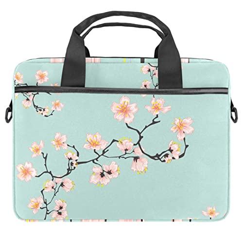 Sac ordinateur 13-14 pouces dinosaure et fleurs de cerisier bleu housse PC