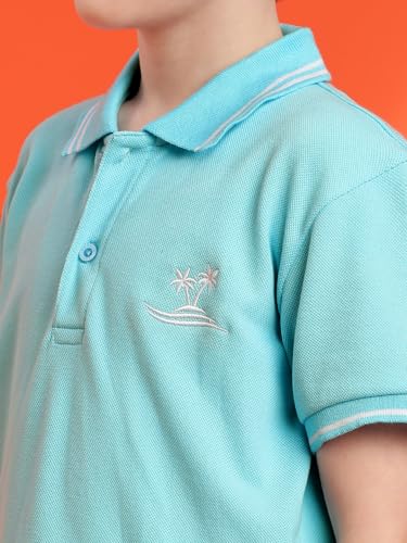 Image of Li'l Tomatoes Boys Pique Polo T-Shirt | Half Sleeve Casual Summer Wear | Soft & Breathable | 9-16 Years