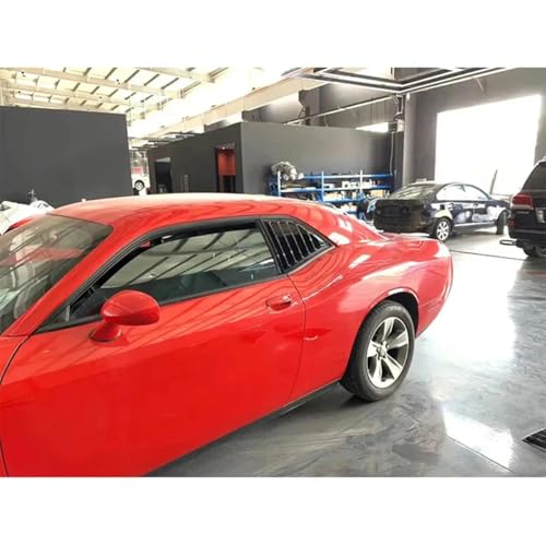 Pasuje do Dodge Challenger 2015-2022 tylna żaluzja samochodu okno boczna pokrywa migawki naklejka wykończeniowa Vent Scoop ABS Carbon Zasłony Osłonowe(Gloss Black)