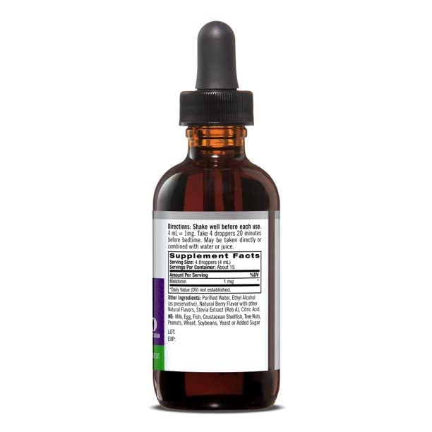 Natrol Melatonin 1 mg Liquid 2 oz (Pack of 2)