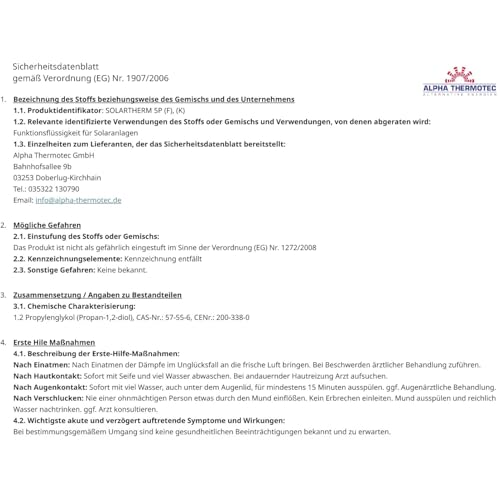 Solarflüssigkeit 10 l rot Konzentrat bis- 58° C Frostschutz, Solarfluid, Solarliquid, Wärmeträgermedium-5