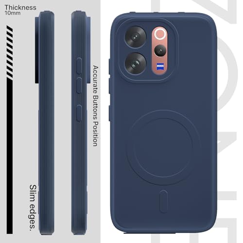 Image of Pikkme Back Cover for Vivo V70 5G Soft Matte Silicone Mag-Safe Design (Mag-Safe Not Support) Camera Protection | Slim Fit Bumper Cover (Blue)