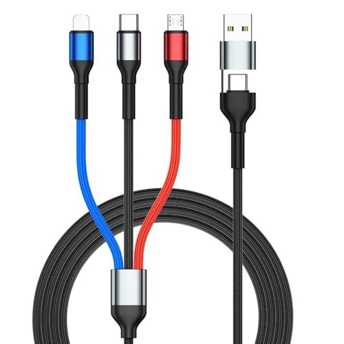 Reflex Power 6-in-1 Multi-Functional Charging Cable, 1.2m Nylon Braided, USB-C, Micro, IP Connectors, Fast Charge for Android & iOS Devices, Durable Aluminium Alloy, Perfect for Travel & Home image 5