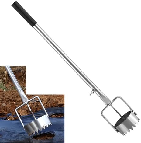 Multipurpose Bulb Planter & Sod Remover with Adjustable Handle - Ideal for Digging Holes in Garden, Lawn, Greenhouse, Farm & Mulch Film, 7.5cm/3in Tool