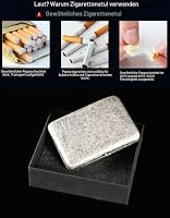 CaLeQi High-Grade Edelstahl Zigarettenetui, Vernickelung Drahtziehen, Silber Farbe, Hält 16 Zigaretten. (Mit Branded Geschenkbox) (16 kupferne Zigarettenetuis) – Ansicht 6