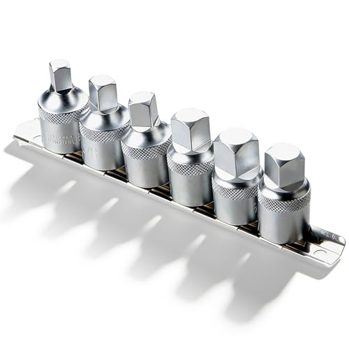 Image of LZYDKH Oil Drain Plug Key Set, 6 PCS Oil Service Socket Set 1/2" Drive with 8mm/10mm/12mm/14mm,3/8" 1/2" Internal Square