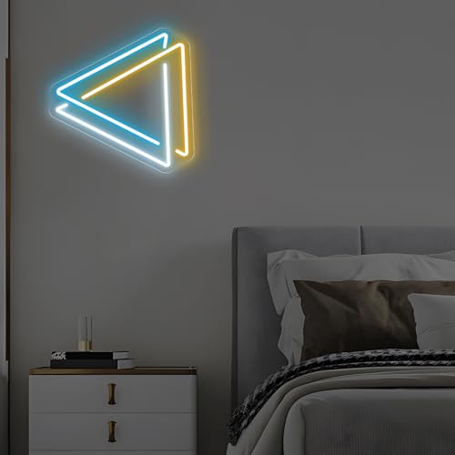 Image of Triangle Neon Sign, Abstract Wall Art, Triangle Dimmable LED Light, Modern Office Neon Sign, Home Wall Decor Room Decoration, 13 inchx11.8 inch