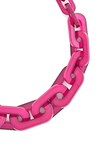 Zenzii Colorful Acrylic Resin Link Collar Necklace - Fashion Chain Jewelry For Women Gameday, Casual Wear, And Gift (Hot Pink) #TOP1