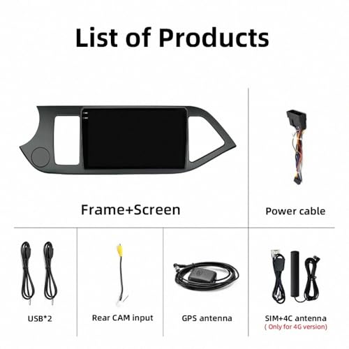 Pantalla Carplay para KIA Picanto 2012-2016 con Android Auto inalámbrico y 64GB 7